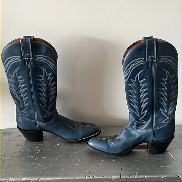 Rare Vintage Cowboy Boots- Blue - Picture 4 of 15